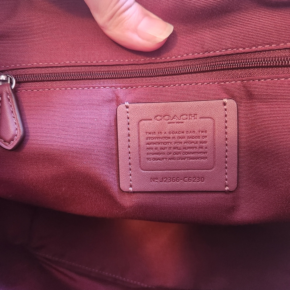 NWT Coach Kacey Satchel Signature Canvas Colorblock Brown Bright Violet - Picture 9 of 16